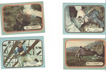 Lot Of Four Six Million Dollar Man 1975 Universal Sticker Trading Cards No 24 42 53 54