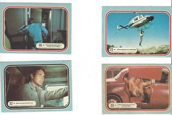 Lot Of Four Six Million Dollar Man 1975 Universal Sticker Trading Cards No 23 32 33 45