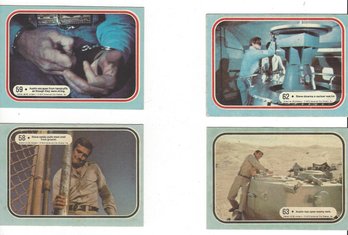 Lot Of Four Six Million Dollar Man 1975 Universal Sticker Trading Cards No 58 59 62 63