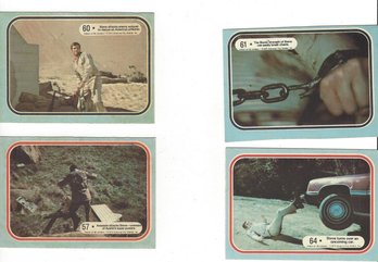 Lot Of Four Six Million Dollar Man 1975 Universal Sticker Trading Cards No 57 60 61 64