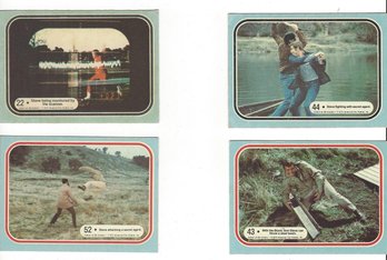 Lot Of Four Six Million Dollar Man 1975 Universal Sticker Trading Cards No 22 43 44 52