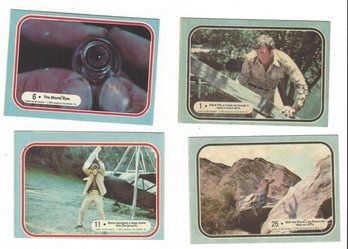 Lot Of Four Six Million Dollar Man 1975 Universal Sticker Trading Cards No 1 6 11 25