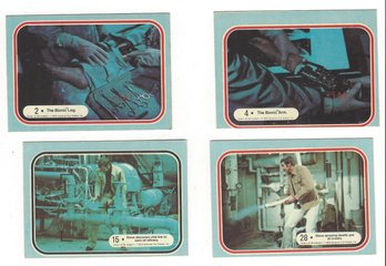 Lot Of Four Six Million Dollar Man 1975 Universal Sticker Trading Cards No 2 4 15 28