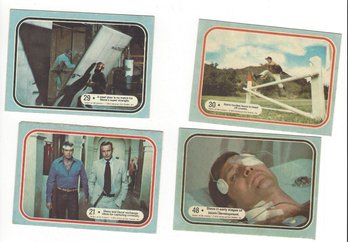 Lot Of Four Six Million Dollar Man 1975 Universal Sticker Trading Cards No 21 29 30 48
