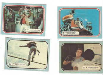 Lot Of Four Six Million Dollar Man 1975 Universal Sticker Trading Cards No 19 3137 51