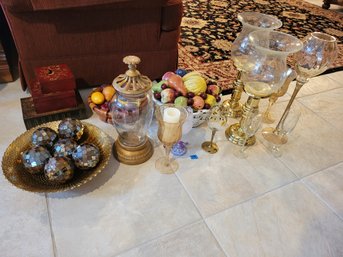 Large Mixed Estate Lot Of Decorative Barware Glassware Table Centerpiece Tableware Fake Fruit Bowls #3 - 78