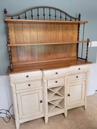 Thomasville Kitchen Dining Room Hutch Accent Cabinet Sideboard Carved High End Solid Wood And Metal