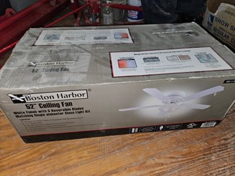 Boston Harbor 52' Indoor Ceiling Fan With 5 Reversible Blades And Light Brand New Sealed - 5