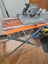RIDGID 9 Amp 7 In. Blade Corded Wet Tile Saw With Stand Tested Works Great - 18