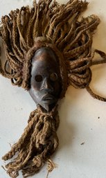 Vintage African Dan Tribe Ceremonial Dance Mask Heavy Rope Hair