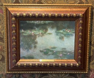 Vintage Claude Monet Water Lilies Framed Miniature Mini Impressionist Painting