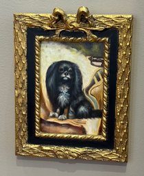 Victorian Style Queen Victoria's Spaniel Dog Portrait Painting Gold Frame Robert Grace #3 Of 5