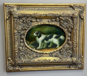 Victorian Style Spaniel Dog Portrait Painting Gold Frame Robert Grace #5 Of 5
