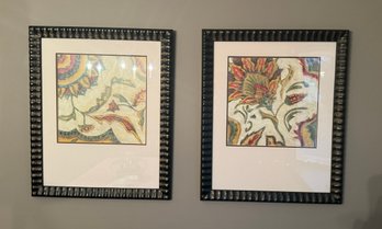 Lot Of 2 Abstract Sunflower Flower Painting Prints Framed