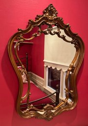 Vintage Ornate French Country Syroco Hanging Wall Mirror Baroque