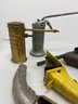 Vintage Hand Tool Lot. Oil Cans, Greaser, Oil Pour Spouts,