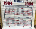 Vintage 1984 Red Sox Cloth Calendar Schedule