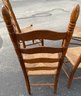 4 Ladder Back Chairs With Carved Decorative Back Panels Chairs