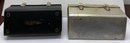3 Vintage Metal Lunch Boxes, Black And Silver