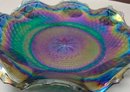 2 - Blue Carnival Glass Candy Dishes