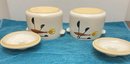 West Bend - 2-vintage Bean Pots Or On The Counter Storage Jars Mid- Century 1950s