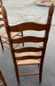 4 Ladder Back Chairs With Carved Decorative Back Panels Chairs