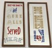 5 Mirrored Wall Art - Vintage Barroom Signs - See Pictures For Details