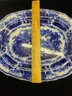 Flow Blue Glass Platter Oblong 13 Inches