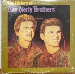The History Of The Everly Brothers, DJ Copy White Label.  LP Record Vinyl Album.
