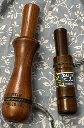 2 Hand Made Duck Calls Unknown Type.