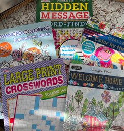 5 Adult Activity And Coloring Books.