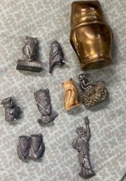 Large Lot Of Vintage Collectible Owls Mostly Pewter And 1 Prospector.