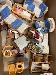 Large Lot Of Doll Furniture. Dressers, Table.Dressers, Table, Lamp, Family Items, Enough To Fill A Large House