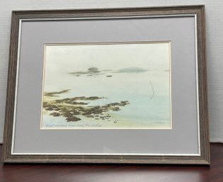 Watercolor, Painting R. Larese Foggy Morning Stoney Creek Signed / Numbered