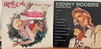 2 Lps Kenny Rogers Greatest Hits, Kenny And Dolly Once Upon Christmas A LP Record Vinyl Album