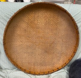 Vintage Large Handwoven Rattan Bamboo Wall Basket