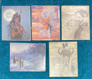 Lot Of 5 Prints Of  Indigenous People American Indian