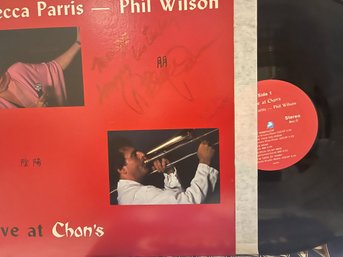 Signed LP Record Vinyl, Rebecca Paris, Phil Wilson, Live At Chans Dated 1976