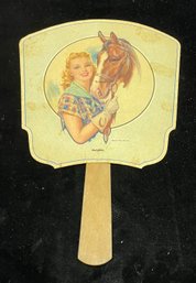 Flexoneer Paper Fan No 894 Beauties Both. Vintage Advertising