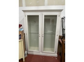 Impressive Solid Shelf Cabinet Unit Approx. 7 Tall. With Glass Front Doors!
