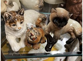 Large Lot Of Vintage Ceramic Cats. Different Makers. Goebel, Japan, Lefton And Others.