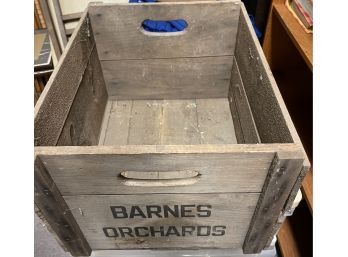 Vintage Wood Barnes Orchard Crate Nice Advertising, Rustic.