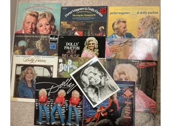 Lot Of 11 Dolly Parton 33 1/3 LP Records & 1 Photograph.