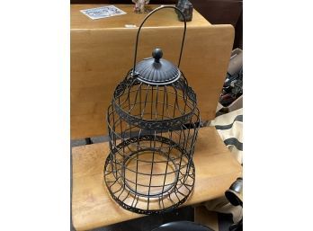 Metal Bird Cage Labeled Wren.  Decorative  Only.
