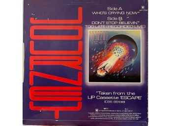 Journey Whos Crying Now, Dont Stop Believin Too Late  Cbs-85138 Recorded Live Record LP Vinyl