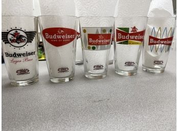 7 Budweiser Beer Glasses 5 Are Retro Pint
