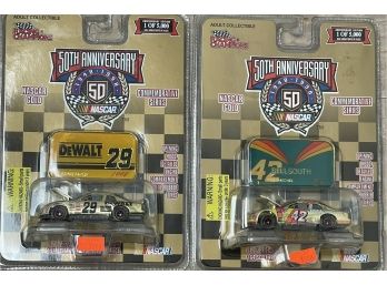 2 NASCAR  50th Anniversary Gold Commemorative Series 29 Hermie Sadler & 42 Joe Nemechek