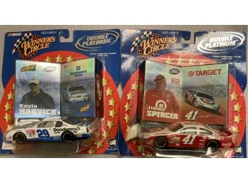 NASCAR Winner Circle Double Platinum Die Cast Cars Jimmy Spencer 41, Kevin Harvick 29 1/43 Scale
