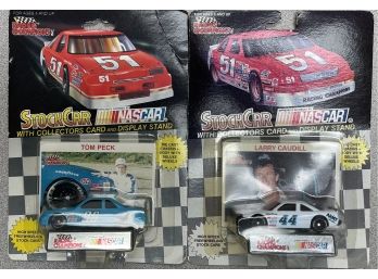 2 Vintage NASCAR Racing Champion Die-cast With Collector Card. Larry Caudill, Tom Peck