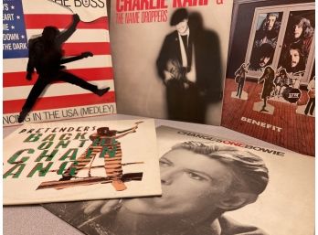 5 Lp Lot Charlie Karp And The Name Droppers, Springsteen, Jethro Tull, Bowie, Pretenders